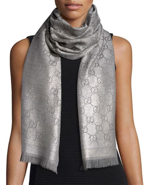 gucci scarf silver